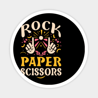 Rock Paper Scissors Art Design, typography design Magnet